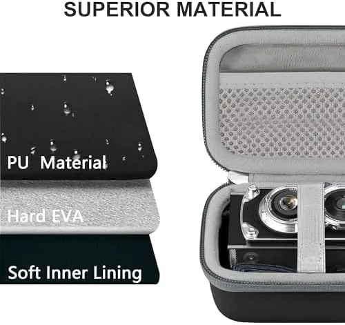Miniatura 6 de Estuche para cámara digital Leayjeen Compatible con la cámara digital mini vintage CHUZHAO y adecuado para cámara de video portátil estilo TLR retro