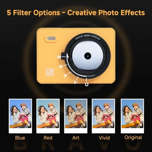 Miniatura 3 de HPRT Cámara de impresión instantánea Z5 e impresora fotográfica, tecnología de sublimación de tinta, 5 efectos de filtro, flash LED, papel