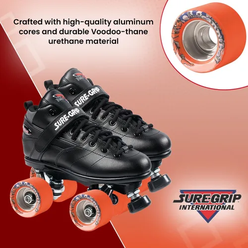 Miniatura 2 de Sure-Grip Cannibal - Ruedas para interiores, fabricadas con uretano Voodoo-Thane, cubo de aluminio para mayor velocidad y control, diámetro de 2.441