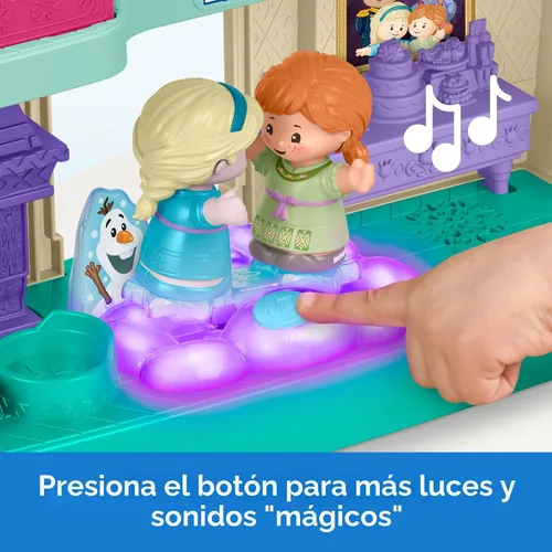 Miniatura 3 de Fisher-Price Little People Disney Frozen Castillo de Arendelle con luces y sonidos con figuras Anna & Elsa. Juegetes para mayores de 18 meses
