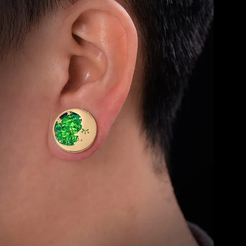 Miniatura 2 de ERKUOO 2 unidades de medidores de oreja de sol y luna con tornillo, túneles de oreja, tapones para estiradores de carne, aretes expansor de 0.00oz-1