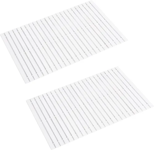 Miniatura 22 de Alfombra de baño de bambú, alfombras de baño para suelo, ducha y bañera de madera, impermeable, antideslizante, accesorios de 16 x 24 pulgadas