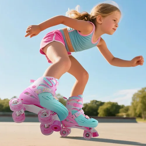 Miniatura 7 de 2PM SPORTS Patines de ruedas para niñas, niños y niños pequeños de 4 a 6, 5 a 8, 6 a 12, 8 a 12 años con ruedas iluminadas, patines ajustables