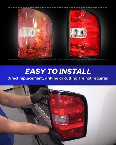 Miniatura 5 de AUTOONE - Para Chevy Silverado 2007-2013 ensamblaje de luces traseras OEM de fábrica compatibles con Chevy Silverado 1500/2500HD 3500HD, GMC Negro