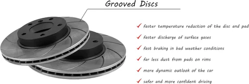Miniatura 5 de Grooves GT Sport - Rotores de disco de freno compatibles con OPEL ZAFIRA I F75_ MINIVAN 1999 2000 2001 2002 2003 2004 2005-1623GVS - Delantero