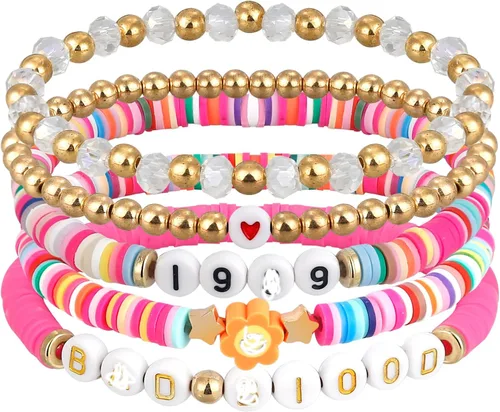HOUPEACE Juego de 5 pulseras de la amistad Taylor 1989 antihéroe para Eras Music, juego de pulseras de joyería inspiradas en el álbum de Taylor para
