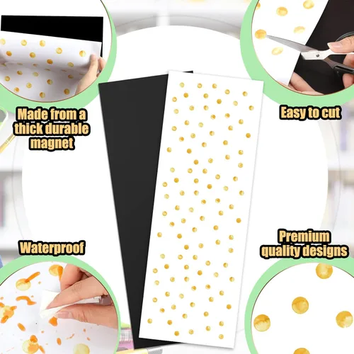 Miniatura 3 de Hsei Papel tapiz magnético de lujo para casillero escolar, 12 x 36 pulgadas, decorativo, extraíble, magnético, accesorios para niñas, niños