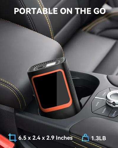 Miniatura 7 de KOLTGOO Compresor de aire portátil para inflado de neumáticos, bomba de aire inalámbrica de 150 PSI para neumáticos de automóvil con manómetro y luz