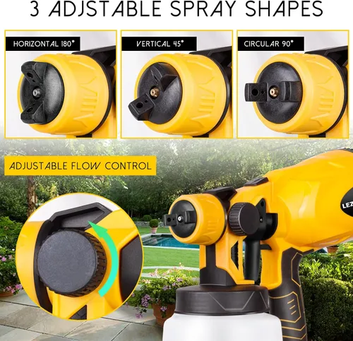 Miniatura 4 de Pulverizador de pintura inalámbrico sin aire para batería Dewalt de 20 V MAX (solo herramienta) HVLP con motor sin escobillas de 800 W, 4 boquillas