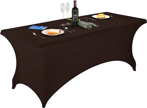 Miniatura 80 de LZY Cubierta de Mesa Elástica Ajustable de Spandex para Mesa Plegable de 6 pies, 4 pies o 8 pies, Mantel de Cóctel Rectangular, Perfecto para Champn