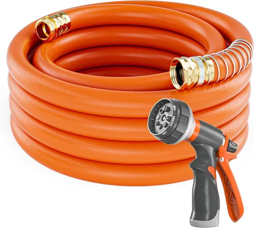 Miniatura 13 de SPECILITE Manguera de jardín de 50 pies x 5/8 pulgadas, manguera de agua resistente, flexible y ligera, explosión de 600 psi, manguera de goma 5/8