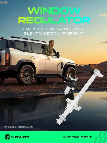 Miniatura 2 de YHTAUTO Elevalunas eléctrico delantero del lado del conductor con conjunto de motor de 2 pines para Ford E-150 E-250 Econoline E-350 E-450 E-550
