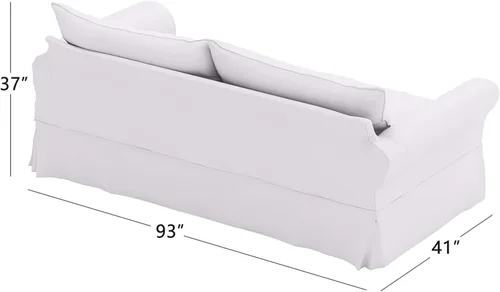 Miniatura 7 de La funda de sofá de algodón solo se adapta al sofá Pottery Barn PB Comfort Grand Roll Arm (borde de cuchillo beige)