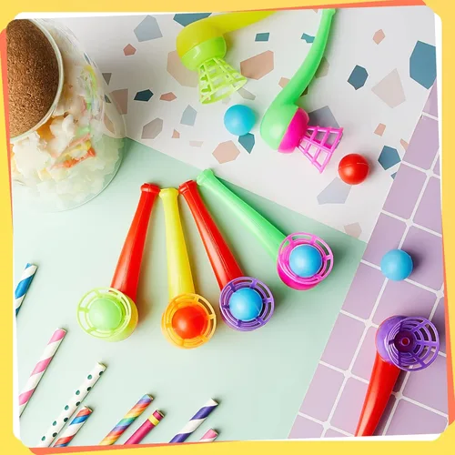 Miniatura 4 de Liliful 50 piezas de juguete de soplado de bolas, bolas flotantes, alivio del estrés, bolas flotantes, juguete de soplado de equilibrio para fiesta