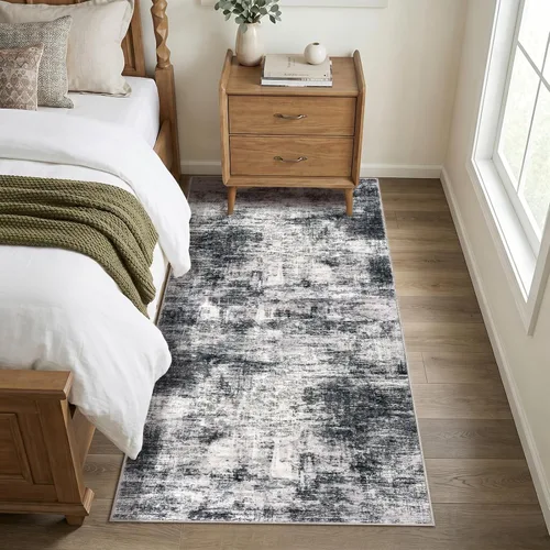 Miniatura 774 de IOHOUZE Alfombra abstracta lavable de 3 x 12 pies para pasillos, antideslizante para cocina, camino de entrada de lana sintética para interiores
