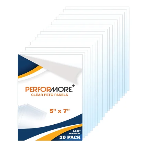 Miniatura 9 de Performore Juego de láminas de plexiglás PETG transparente, paquete de 10 paneles acrílicos flexibles con película protectora de 5 x 7 pulgadas