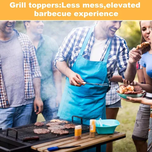 Miniatura 6 de Juego de 10 cubiertas de parrilla desechables de 16 x 12 pulgadas, alfombrillas de aluminio antiadherentes para parrillas al aire libre, fáciles