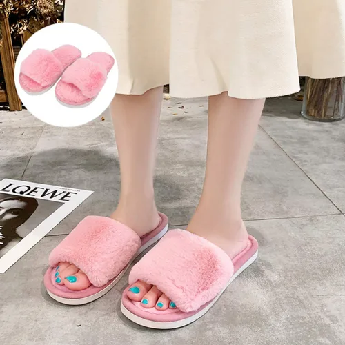Miniatura 3 de Holibanna - Zapatillas de felpa para niños con punta abierta, para Navidad, invierno, cálido, Navidad, pareja, zapatillas, 1 par