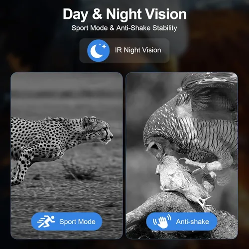 Miniatura 6 de WARMTUYO Gafas de visión nocturna, prismáticos infrarrojos 4K con cámara, visión nocturna de 9 engranajes con batería de 5000 mAh
