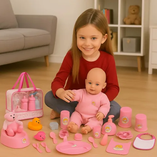 Miniatura 9 de fash n kolor My Sweet Baby Muñeca que Desaparece Juego de Alimentación Cuidado del Bebé Juego de Alimentación para Muñecas de 6 Piezas