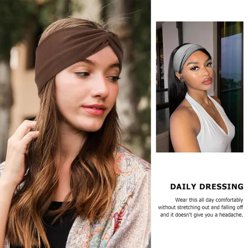 Miniatura 24 de DRESHOW Paquete de 8 diademas anudadas para mujer, con tiras cruzadas, antideslizantes, bohemias, trenzadas, accesorios para el cabello
