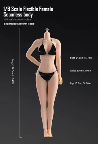 Miniatura 2 de Cuerpo súper flexible femenino a escala 1/6 con 28 articulaciones, figura de acción TPE de piel bronceadora, colección de muñecas modelo en Pálido