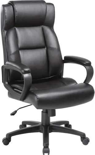 Lorell Silla ejecutiva de cuero negro con respaldo alto Soho