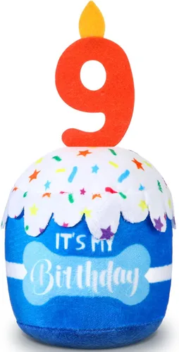 Miniatura 25 de Dansydaisy Accesorios de juguete de pastel de cumpleaños para perros, regalos para niñas y niños, juguete de peluche chirriante para decoración