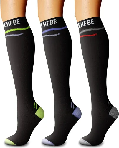 Miniatura 16 de CHARMKING - Calcetines de compresión para mujeres y hombres (3 pares), 15-20 mm Hg, el mejor apoyo para atletismo, running o ciclismo, mejora