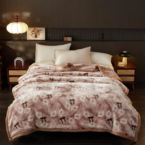 Miniatura 18 de LGYKUMEG - Manta de visón coreana de 59x79 pulgadas, manta suave y cálida de felpa sedosa - Manta reversible de 2 capas Raschel para cama individual
