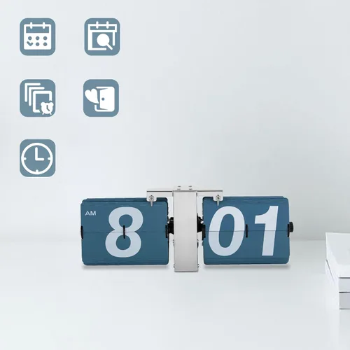 Miniatura 2 de Reloj con tapa de alta precisión, estilo retro, reloj de estante de escritorio, mecánico clásico, pantalla digital, reloj de pared alimentado por