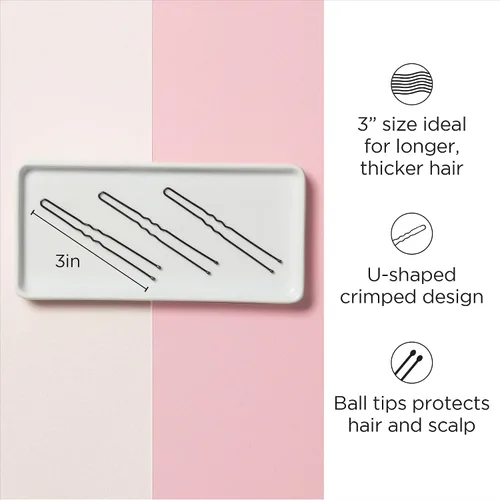 Miniatura 2 de Diane Horquillas para el cabello, 3.0 in, negro, 1 libra (aproximadamente 400 pines)