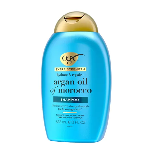 Miniatura 8 de OGX Champú de fuerza extra hidratante y reparación + aceite de argán de Marruecos para cabello seco y dañado, aceite de argán prensado en frío