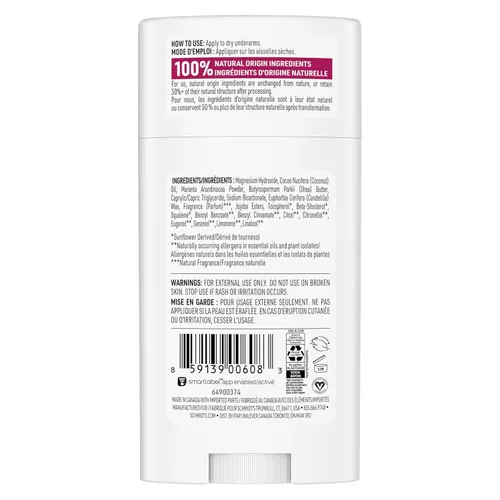 Miniatura 2 de Schmidt's Desodorante vegano sin aluminio rosa y vainilla con protección contra olores las 24 horas para mujeres y hombres, ingredientes naturales