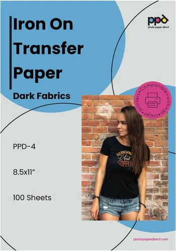 Miniatura 22 de PPD - Papel de transferencia térmica para camisetas de color oscuro para impresora de inyección de tinta, LTR, paquete de 5 hojas de 8.5 x 11