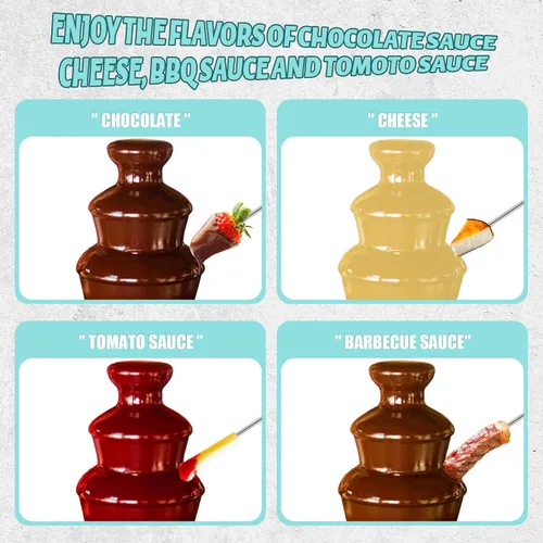 Miniatura 3 de Máquina Mini Fuente de Fondue de Chocolate Pequeña Fuente de Fondue de Chocolate Eléctrica para Fiesta para Caramelos Mantequilla Queso (Verde)