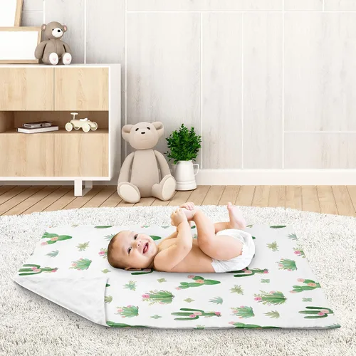 Miniatura 3 de Sweet Jojo Designs Manta envolvente de seguridad para recién nacido o niño pequeño, con diseño de cactus y flores, estilo bohemio, con estampado