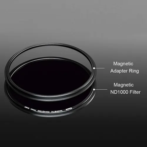 Miniatura 5 de Kase Wolverine ND1000 - Filtro magnético de densidad neutra (10 paradas) de 2.835 in con anillo adaptador de lente de 2.835 in para lente de cámara