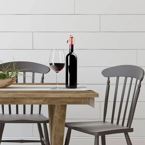 Miniatura 3 de OGGI Juego de 2 tapones para botellas, chapado en cobre, elegantes tapones para guardar vino con palancas herméticas para sellar vino, chapado
