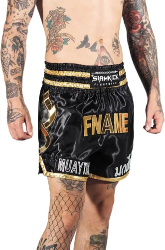 Miniatura 3 de SIAMKICK Pantalones cortos de Muay Thai personalizados para hombres y mujeres, con nombre personalizado, boxeo, kickboxing, trajes de lucha retro