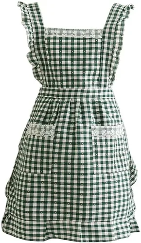 Bonito delantal para mujer con bolsillos, delantal clásico vintage, delantal de cocina de 34 x 27 pulgadas, perfecto para cafetería, hornear, cocinar