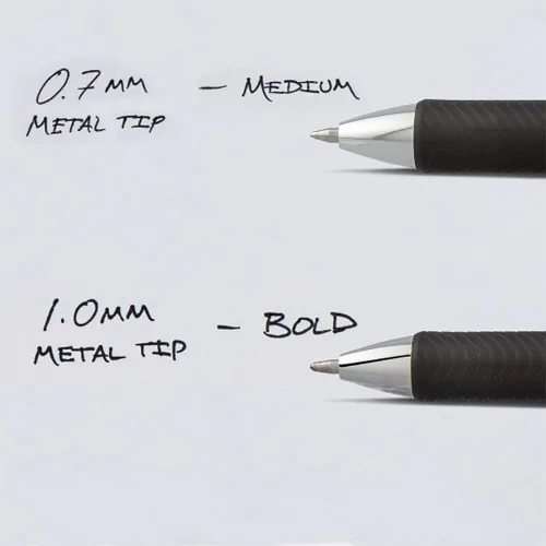 Miniatura 9 de Pentel EnerGel RTX - Bolígrafo retráctil de gel líquido, punta de metal, línea media, barril rosa, tinta negra, paquete de 3