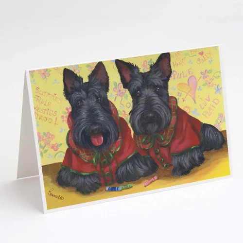 Miniatura 13 de Caroline's Treasures PPP3013GCA7P - Tarjetas de felicitación y sobres para mascotas de Basset Hound Teacher, paquete de 8 tarjetas en blanco
