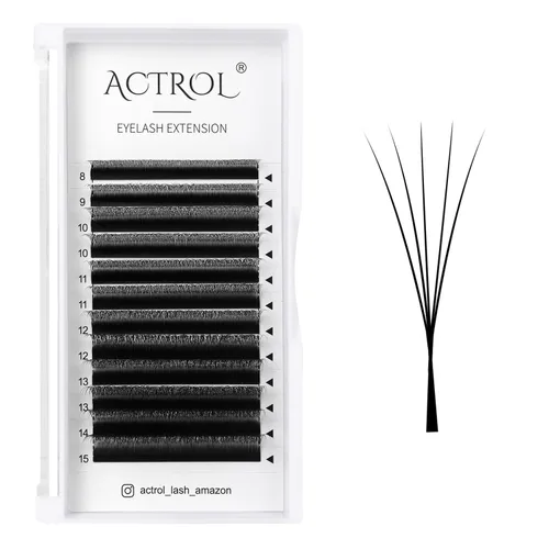 Miniatura 44 de Extensiones de pestañas 4D W, color negro, 0.003 in, rizo D, 0.315 in, volumen individual, YY, extensiones de pestañas en forma de W, fáciles