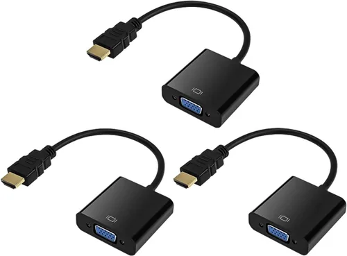 Miniatura 10 de HDMI a VGA, adaptador HDMI a VGA chapado en oro (hombre a hembra) para computadora, computadora de escritorio, laptop, PC, monitor, proyector, HDTV