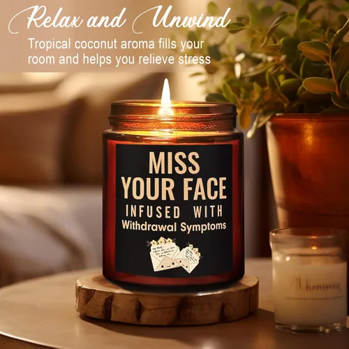 Miniatura 3 de Regalos divertidos para amigos para mujeres y hombres, vela Miss Your Face para ella y él, divertido cumpleaños, amistad, regalo relajante, vela