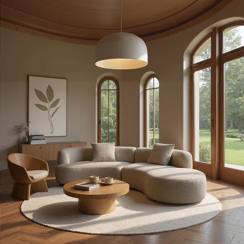 Miniatura 3 de Acanva - Sofá seccional curvo moderno para sala de estar, sofá modular de tela bouclé minimalista y cómodo para apartamento, oficina en casa, 114