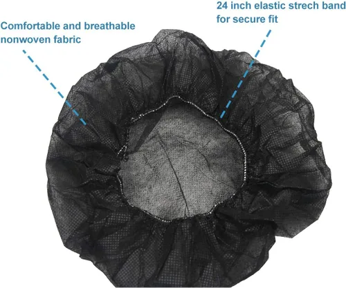 Miniatura 3 de Disposable Bouffant Caps, 24 Inches Hair Nets for Food Service Workers, Nurses, Salon Use