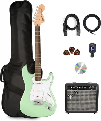 Miniatura 14 de Fender Squier Affinity Stratocaster HSS - Paquete Charcoal Frost Metallic con amplificador Frontman 10G, cable, funda, correa, púas, lecciones