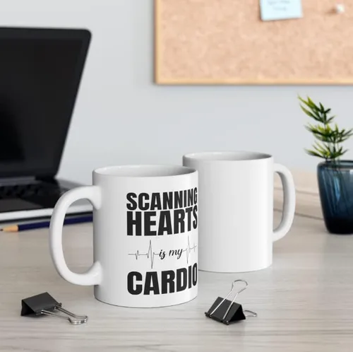 Miniatura 2 de Taza de café ecocardiografía ecocardiografía ecografía ecografía ecografista médico ecografista médico RDCS tecnólogo de ultrasonido (11 oz)